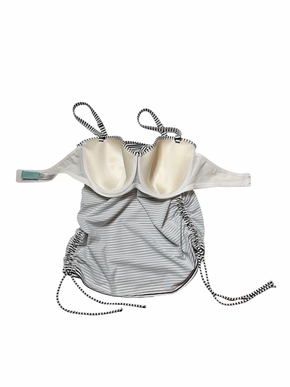 Panache Anya Black and White Stripe Bra-Sized Bandeau Tankini Top Size 36DD - Picture 6 of 13
